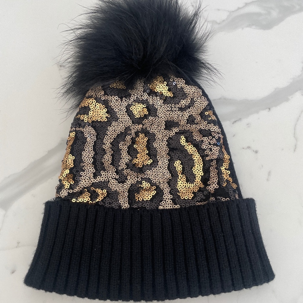 Bari Lynn sequin Pom Pom hat